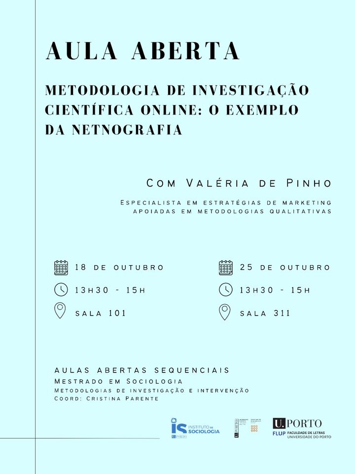 CONFERÊNCIA/AULA ABERTA UC Metodologias de investigação e intervenção| Mestrado em Sociologia