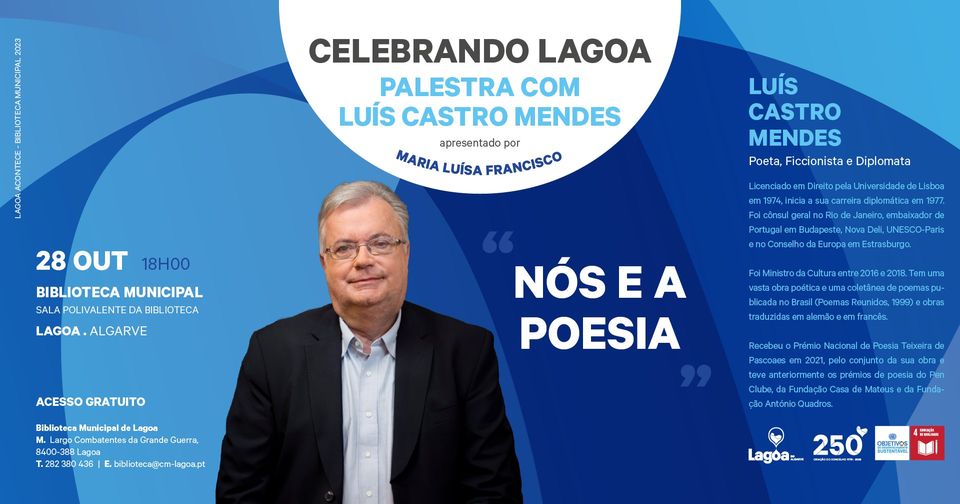 Palestra Literária | 'Celebrando Lagoa' | 'Nós e a Poesia' | Luís Castro Mendes