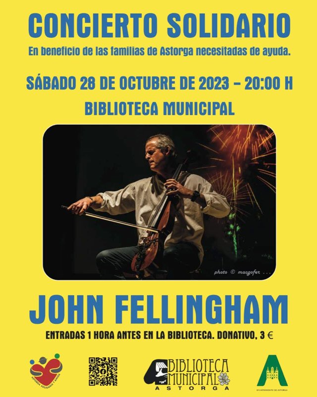 John Fellingham. Concierto solidario. Biblioteca municipal de Astorga.
