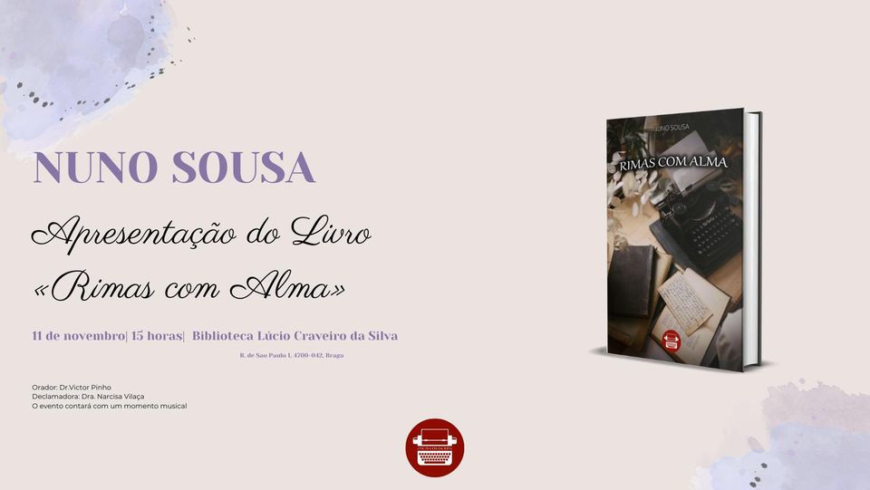 Apresentação do Livro Rimas com Alma, de Nuno Sousa
