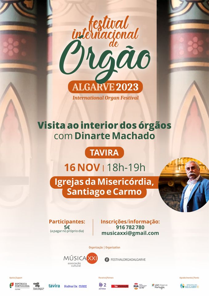 XVI Festival de Órgão do Algarve 2023 | Visita ao interior dos órgãos com Dinarte Machado