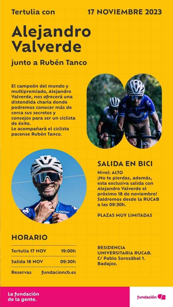 Salida en bici con Alejandro Valverde junto a Rubén Tanco