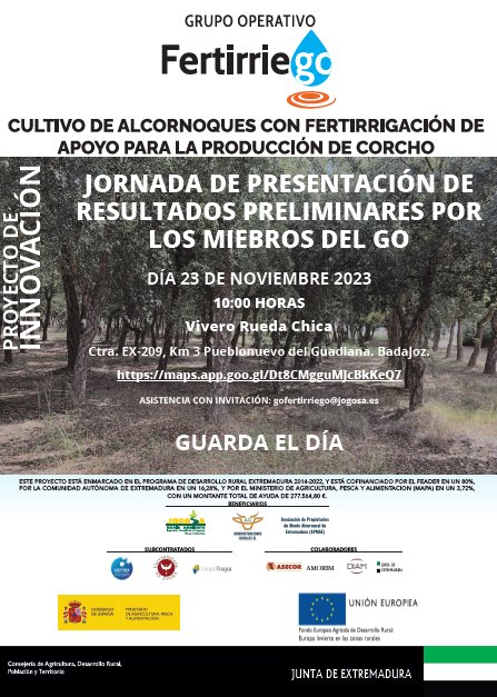  Jornada de presentación de resultados preliminares del proyecto Go Fertirriego. Vivero Rueda Chica (Pueblonuevo del Guadiana). 23 de noviembre de 2023