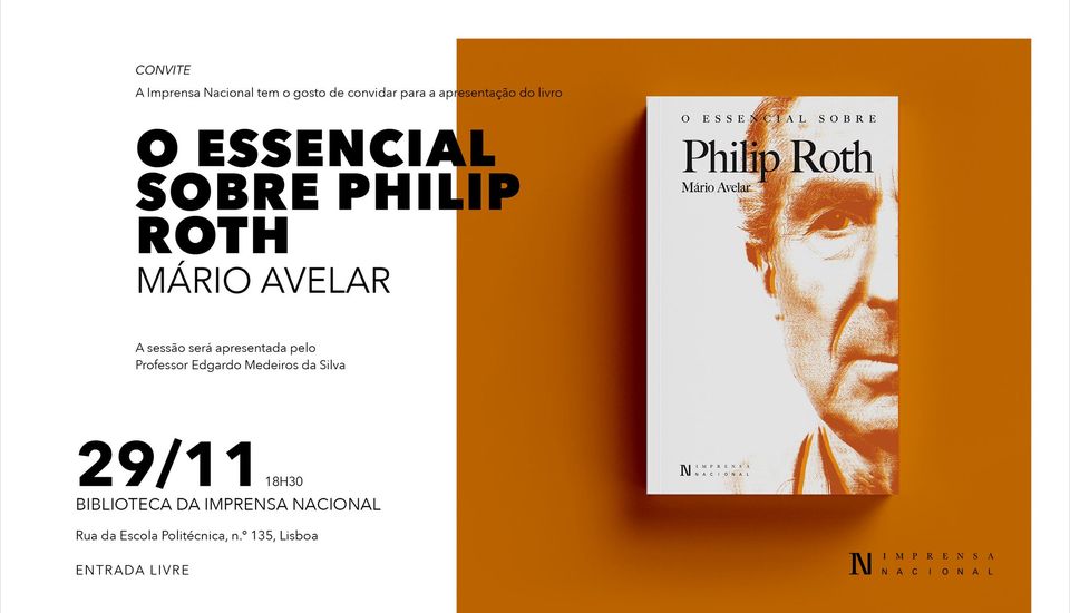 Lançamento do livro O Essencial sobre Philip Roth