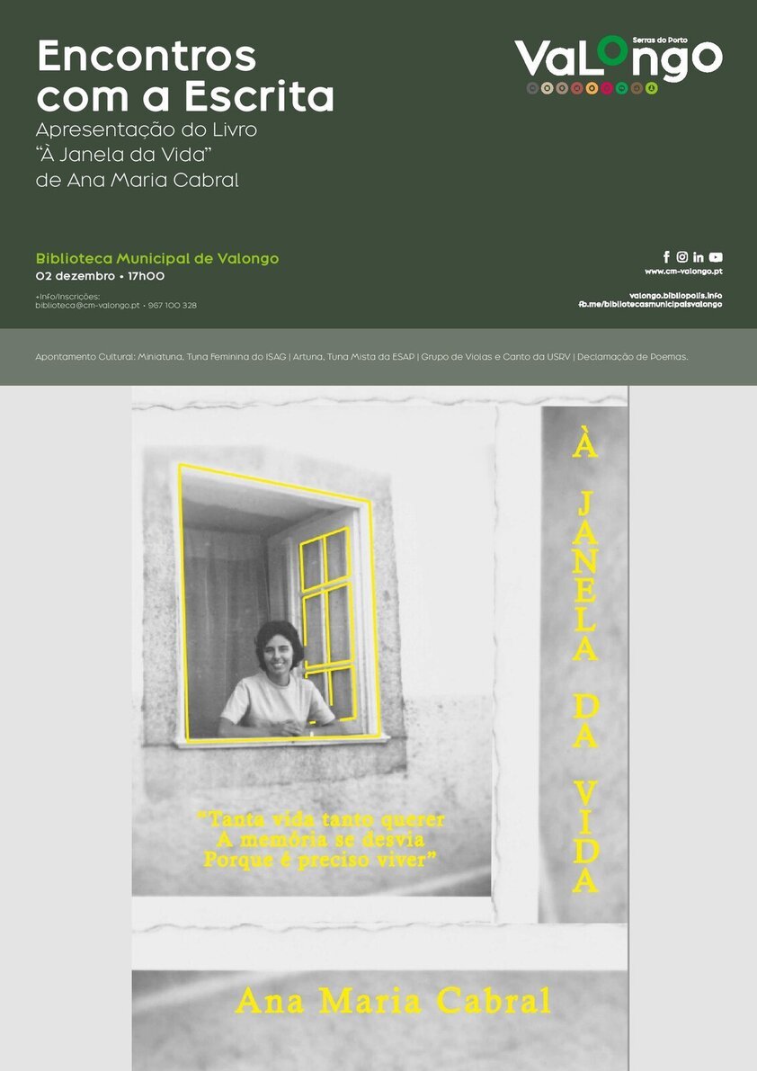 “À Janela da Vida”, de Ana Maria Cabral, apresentado na Biblioteca de Valongo