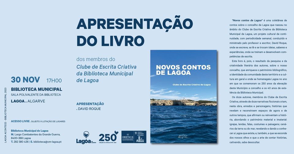 Apresentação Pública do Livro | 'Novos contos de Lagoa'