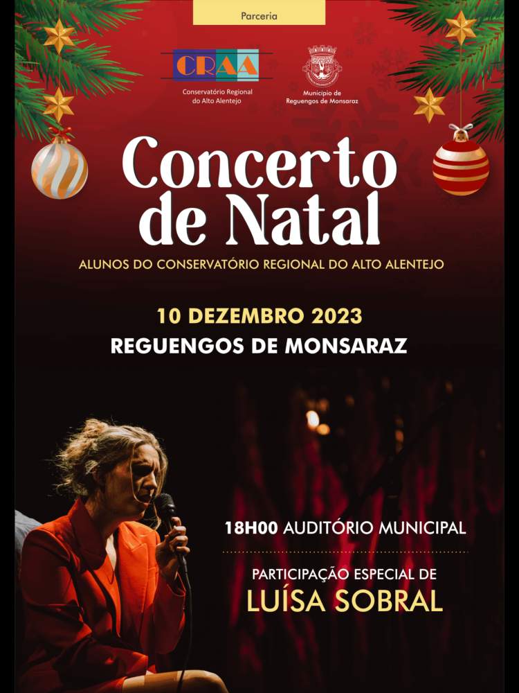 Concerto de Natal do Conservatório Regional do Alto Alentejo com Luísa Sobral