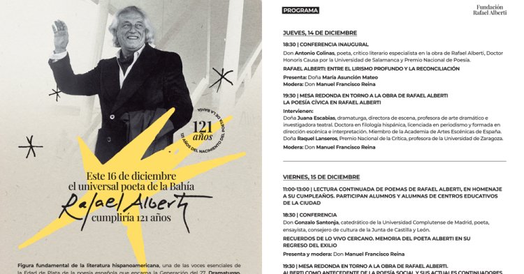 Con Rafael Alberti en su aniversario