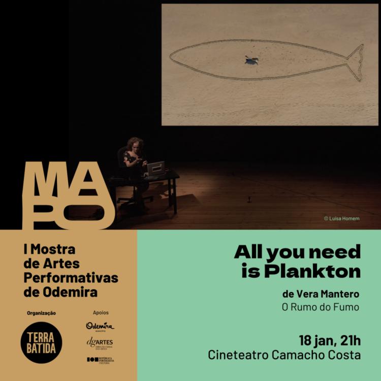 Conferência-performance 'All you need is Plankton', de Vera Mantero, pela companhia O Rumo ao Fumo
