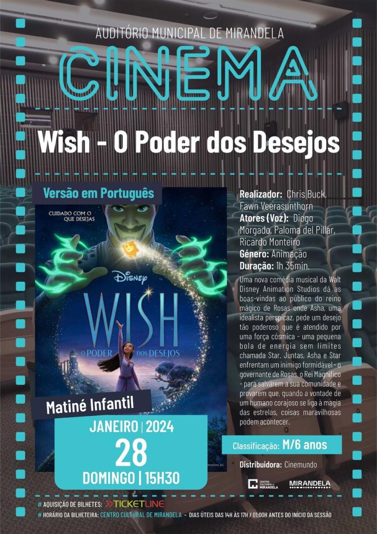 Cinema - Wish: O poder dos desejos (matiné infantil)