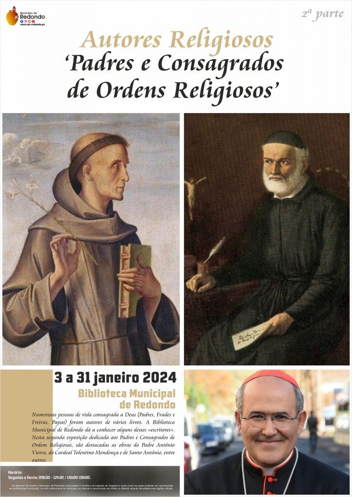 Exposição “Autores Religiosos” | de 3 a 31 de janeiro | Biblioteca Municipal de Redondo
