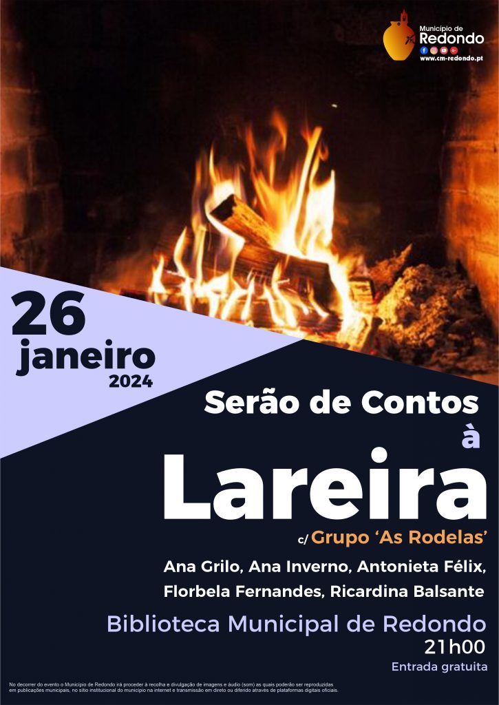 Serão de Contos à Lareira | 26 de janeiro | 21h00 | Biblioteca Municipal de Redondo