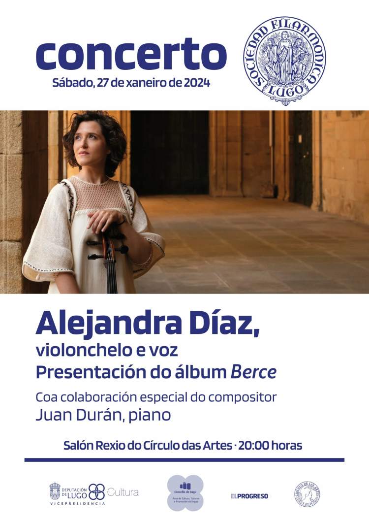 Concerto de Alejandra Díaz, violonchelo e voz