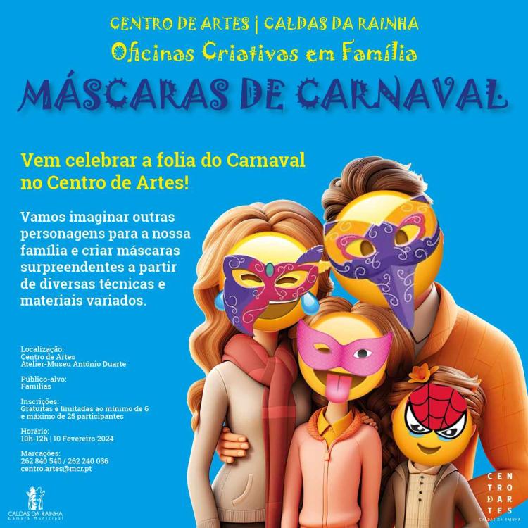 Máscaras de Carnaval em Família