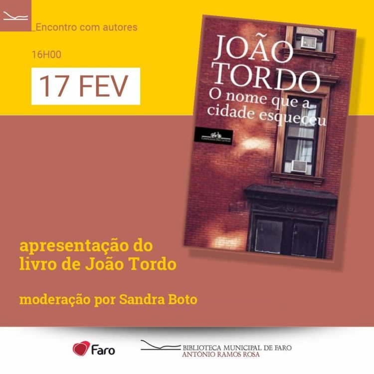 Apresentação do livro: 'O nome que a cidade esqueceu' de João Tordo
