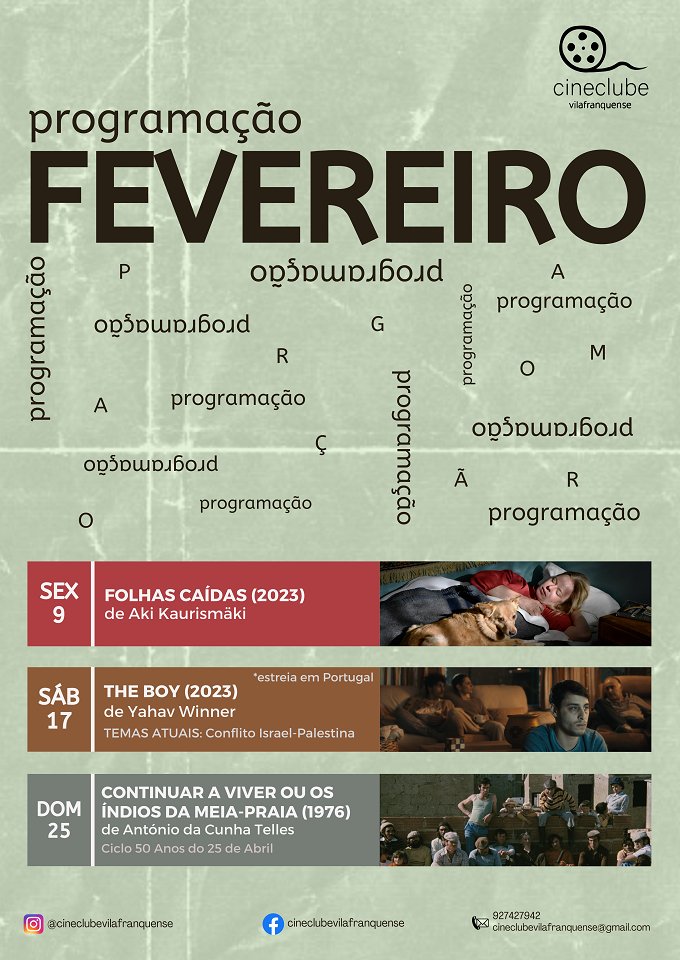 Programação de Fevereiro - Cineclube Vilafranquense