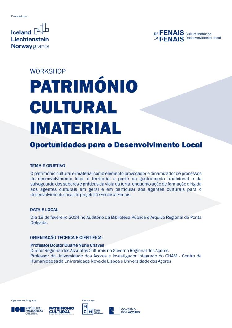 Workshop Património Cultural Imaterial | Oportunidades para o desenvolvimento local