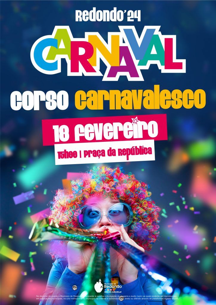 Carnaval 2024 – Corso Carnavalesco | 18 de fevereiro | 15h00 | Praça da República | Redondo