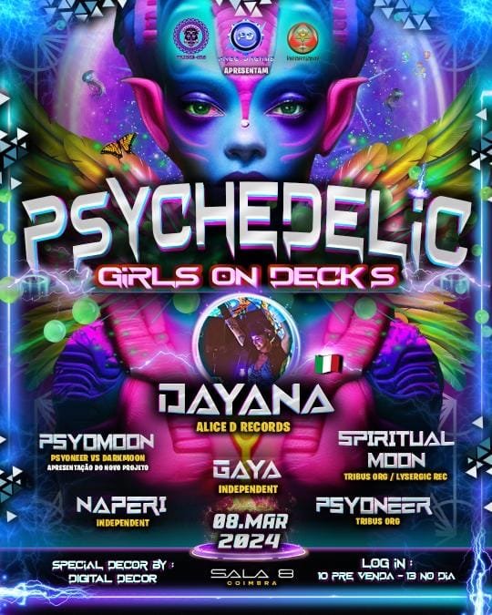PSYCHEDELIC GIRLS ON DECKS-DJANE DAYANA  (Alice D Records) from Dark Chocolate project @ Coimbra