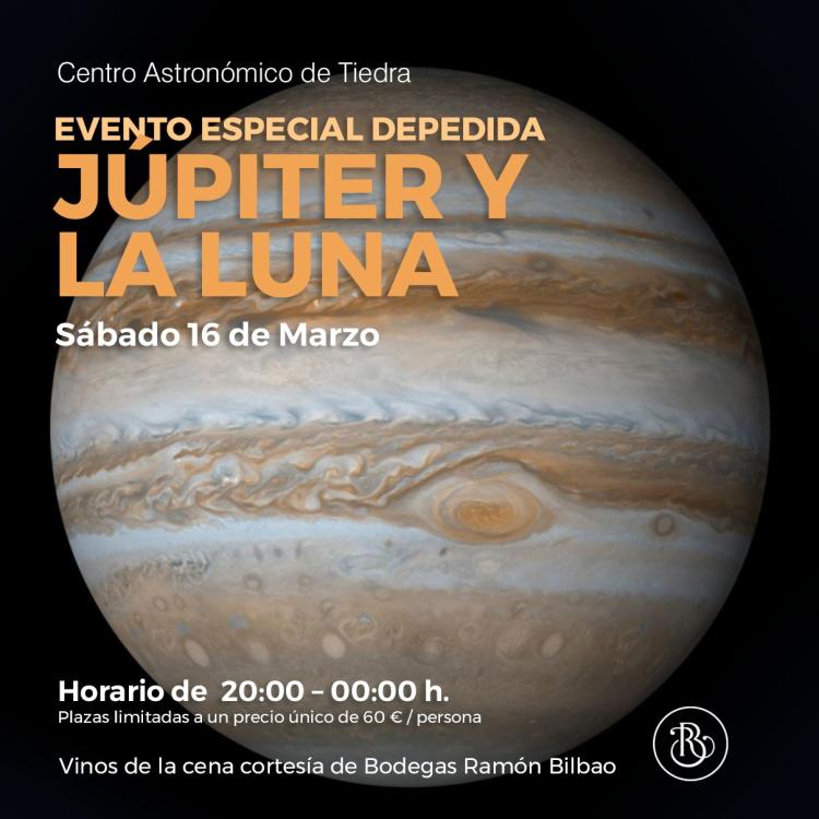 Evento especial despedida a Júpiter y la Luna