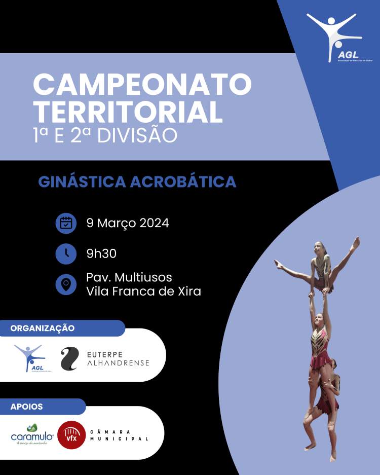 Município de Vila Franca de Xira acolhe o Campeonato Territorial de Ginástica Acrobática da 1.ª e 2.ª Divisões