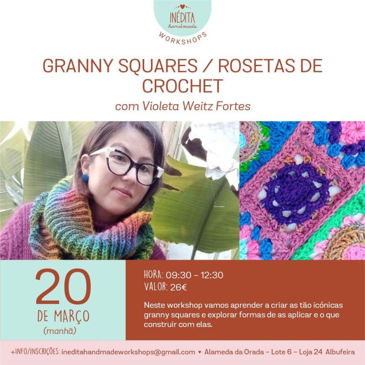 Workshop: Granny squares / Rosetas de crochet