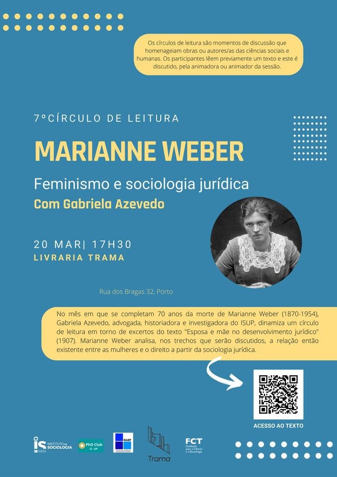  7º Círculo de Leitura | Marianne Weber: Feminismo e Sociologia Jurídica