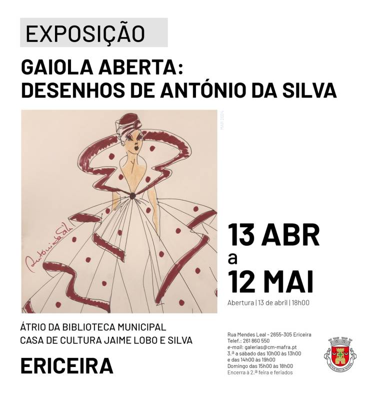 Exposição Gaiola aberta: Desenhos de António da Silva