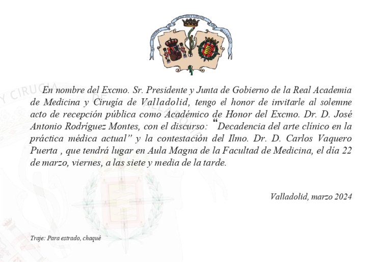 Nombramiento Académico de Honor Excmo. Dr. D. José Antonio Rodríguez Montes