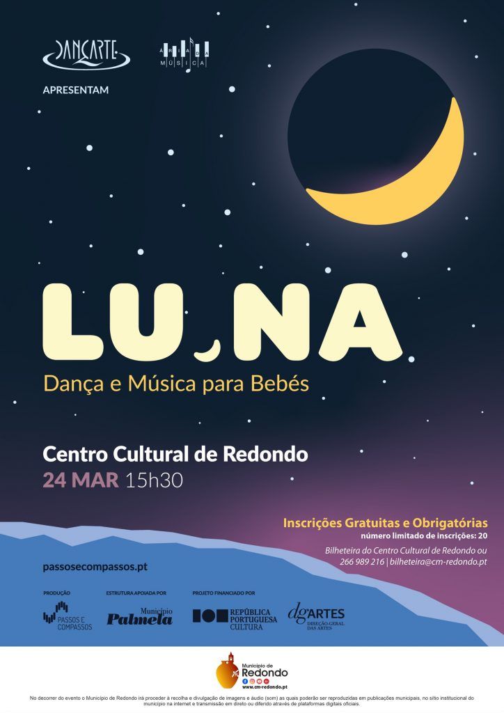 LU.NA – Dança e Música para Bebés | 24 de março | 15h30 | Centro Cultural de Redondo