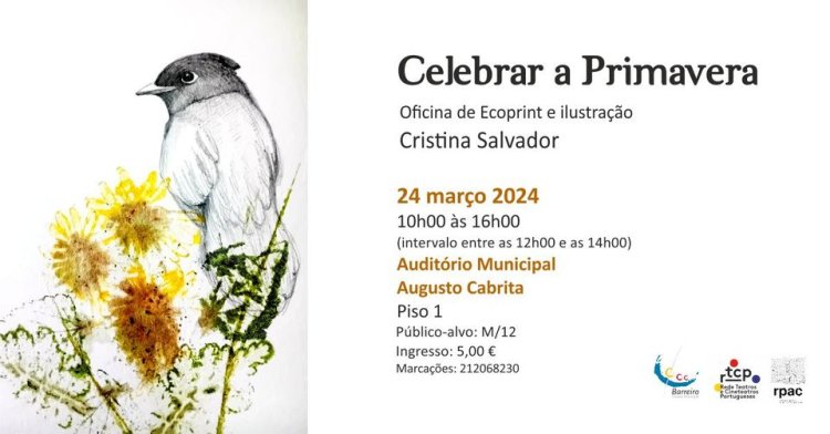 Oficina de Ecoprint e ilustração “Celebrar a Primavera” com a artista Cristina Salvador