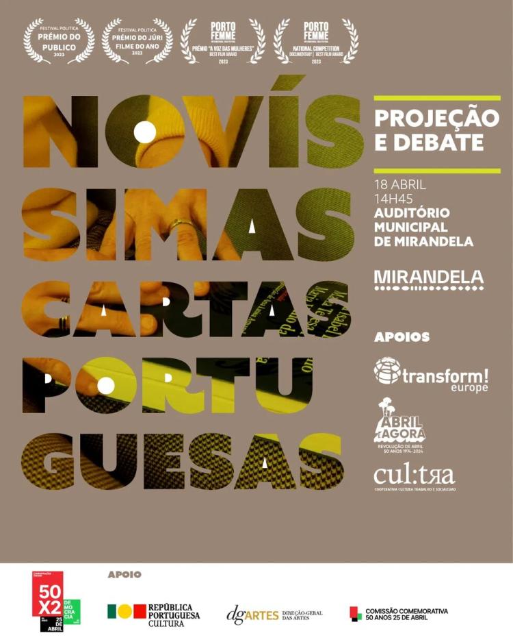 Novíssimas Cartas Portuguesas, de Irina Pampim – Documentário e  Debate