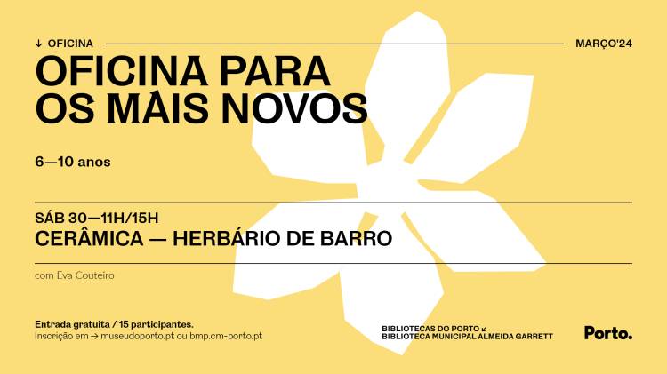 OFICINA para os mais novos — OFICINA DE CERÂMICA — HERBÁRIO DE BARRO
