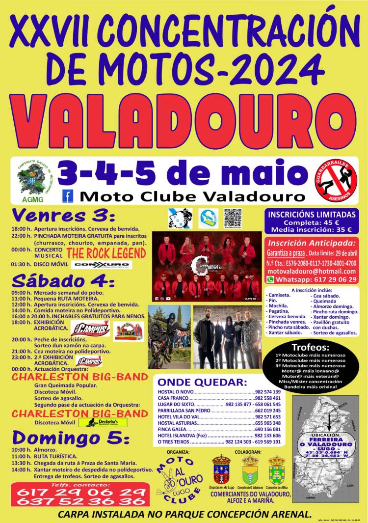XXVII Concentración de Motos Valadouro, Lugo. Organiza Motoclub Valadouro