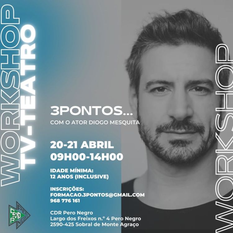 Workshop - 3Pontos com o Ator Diogo Mesquita
