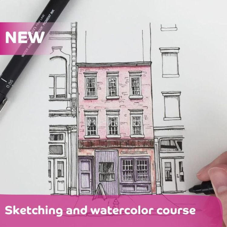 SKETCHING AND WATERCOLOR course for all the levels