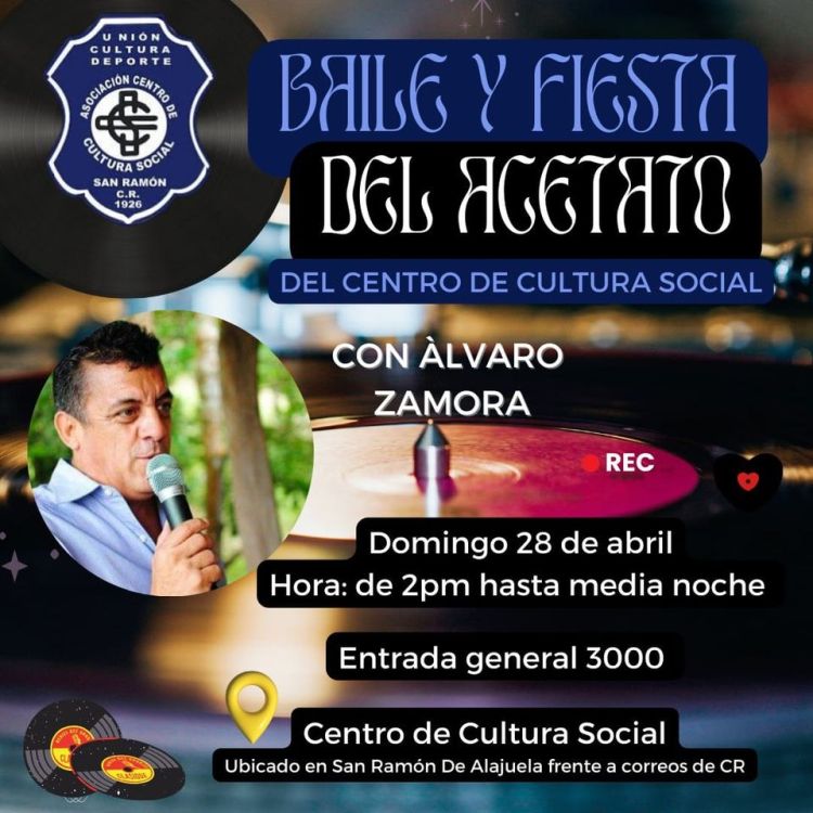 Baile y Fiesta del acetato del Centro de Cultura Social con Álvaro Zamora 