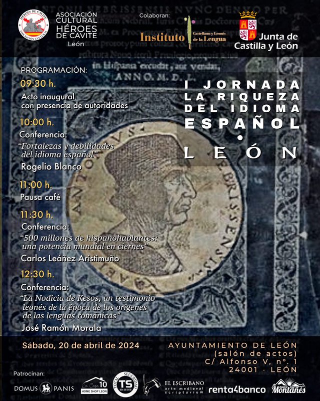 La riqueza del idioma español. Organizado por Héroes de Cavite. Salón de Actos Ayto de León