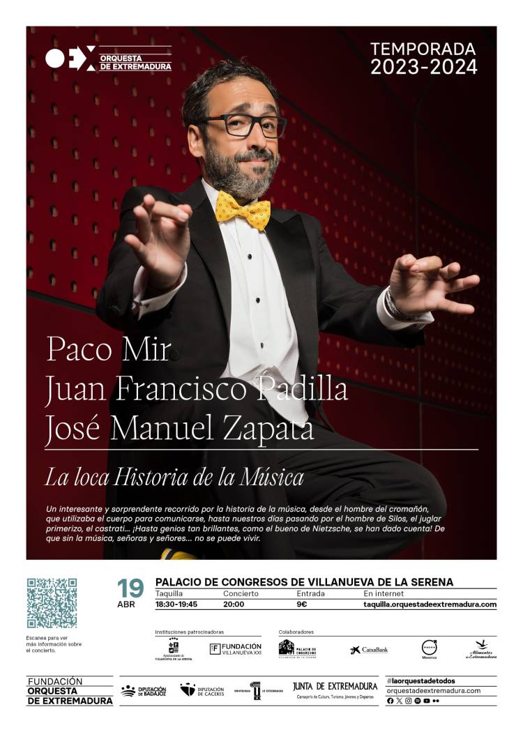 Orquesta de Extremadura presenta 'La loca historia de la Música, para Zapata y orquesta'