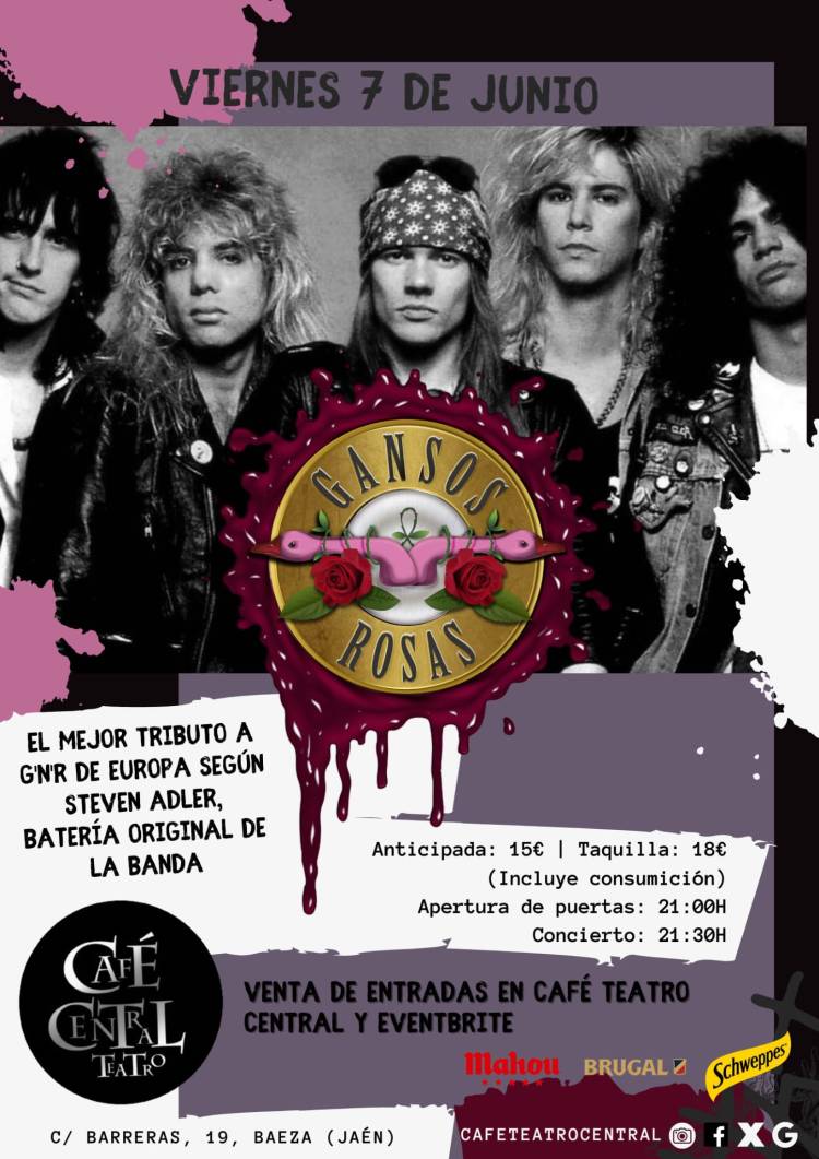 Gansos Rosas en Central, el mejor tributo a G'N'R 