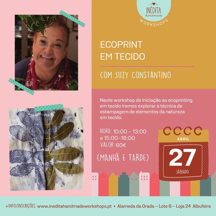 Workshop: Ecoprint em tecido com Suzy Constantino