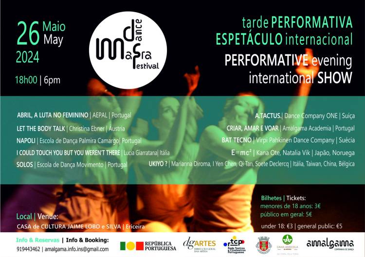 TARDE PERFORMATIVA | INTERNATIONAL DANCE SHOW | 26 Abril | Mafra Dança Festival 