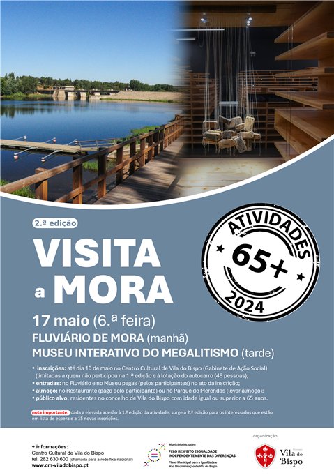 Atividades 65+ 2024 - Visita a Mora | 17 de maio