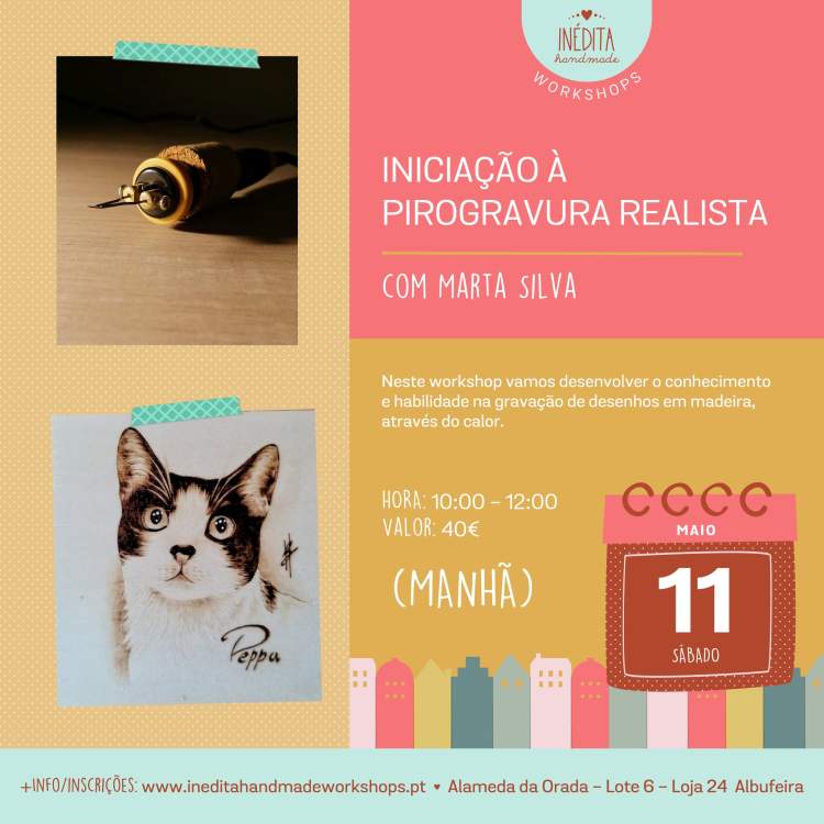 Workshop: Iniciação à Pirogravura Realista – com Marta Silva