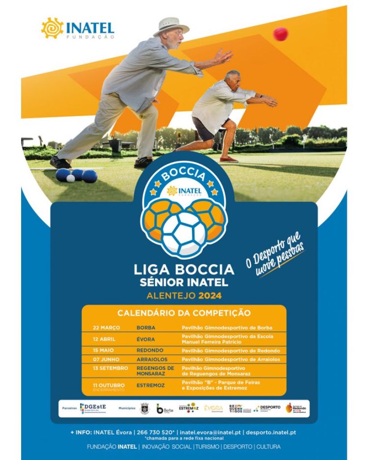 Liga Boccia Sénior Inatel – Alentejo 2024 | Dia 15 de maio | Pavilhão Gimnodesportivo de Redondo