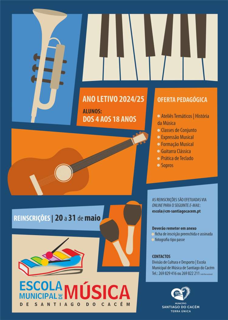 Reinscrições Escola Municipal de Música – ano letivo 2024/2025