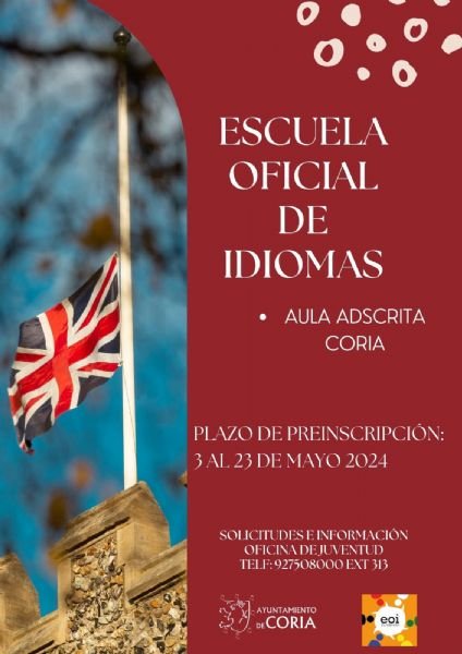 Preinscripción en la Escuela Oficial de Idiomas Curso 2024-25