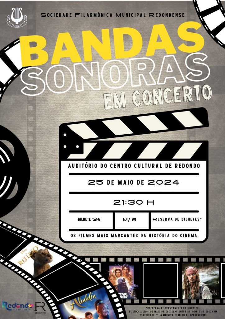 SFMR | Bandas Sonoras em Concerto | 25 de maio | 21h30 | Auditório do Centro Cultural de Redondo