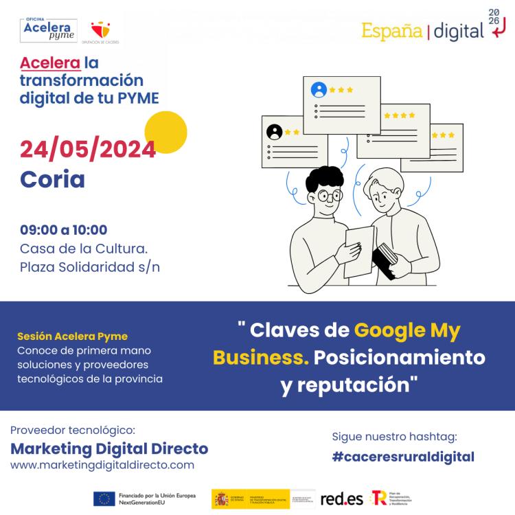 “Claves de Google My Business. Posiciona y cuida la reputación de tu negocio”. Coria
