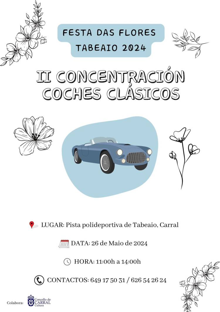 II Concentración coches clásicos Tabeaio Festa das flores 